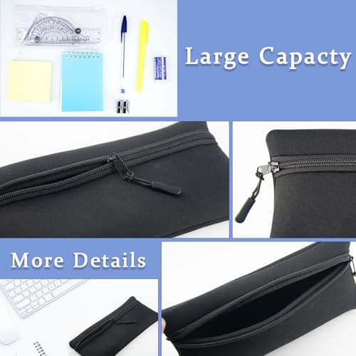 17 Pcs Stationary Sets, Maths Sets For Secondary School, Secondary School Stationery Set, Back To School Stationery Ruler Set For Office, Home Or School, Mathematical Set, Pre Filled Pencil Case Black — view 3