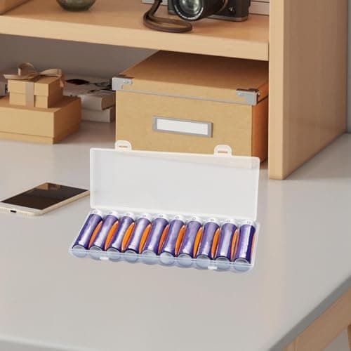 AA Battery Storage Box Space-Saving Compact Protective Stackable Portable — view 2