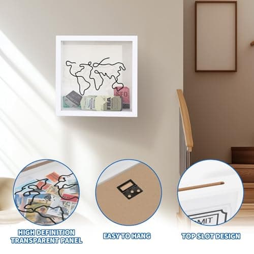 Travel Adventure Archive Memory Box Shadow Box Wooden Large Travel — view 4