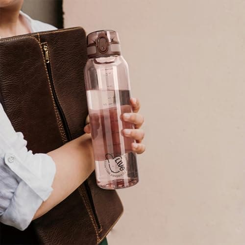 UZSPACE Water Bottle 1l with Handle, Tritan Drinks Bottle, Oak Brown — view 6