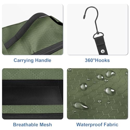 Olosar Suitcase Organizer, Travel Luggage Organizer Portable Hanging Travel Shelves Collapsible Hanging Packing Cubes for Carry on Suitcase, Army Green -M — view 3