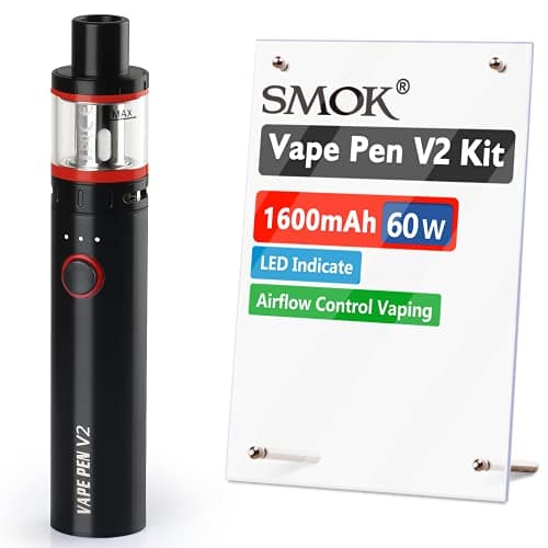 SMOK Vape Pen V2 E Cigarette Starter Vape Kit, 60W 1600mAh, TPD Compliant Ecig, 2ml No Nicotine (Black)