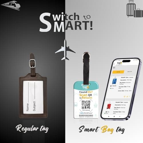 [Pack 2] tag8 New York Smart Bag tag |Trendy Luggage tag ID Fashionable Digital Name tag | Airline Compliant, SITA World Tracer Code Enabled | Travel Gift idea, Collectible — view 2