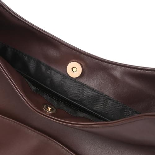 JIABAOZ Leather Tote Bag for Women Large Slouch Hobo Bags Shoulder Purse Work Travel Tote Handbag Autumn Winter Trends Retro Hobo Bag (coffee) — view 6