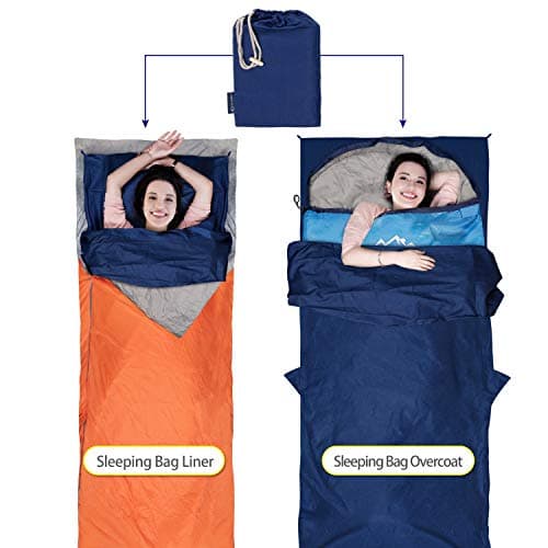 MYCARBON Travel Sleeping Bag Liner (Cotton, Blue) — view 6