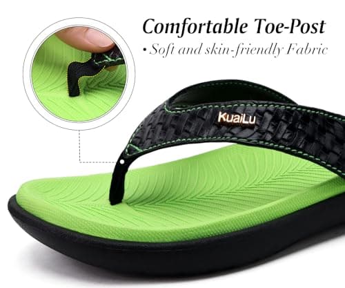 KuaiLu Flip Flops For Women Arch Support Yoga Mat Cushioned Thong Sandals — view 6