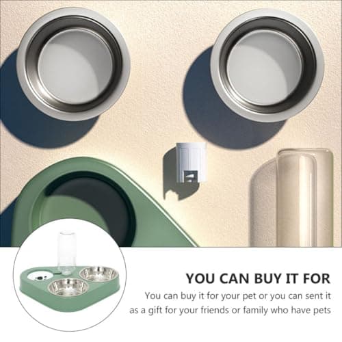 Green Automatic Cat Water Bowl Feeding Set with 500ml Bottle — view 6