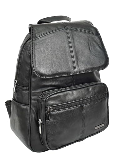 Large Size Real Leather Backpack For Women Daypack Organiser Bags HOL0791 Black — view 3
