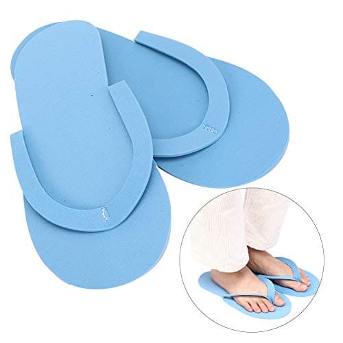 12 Pair Disposable Flip Flops, Portable Spa Slippers for One Size, Non-Slip Pedicure Slipper for Home Travel and Beauty Salon, Foam Sandal with Light Weight(39 * 20 * 9cm-Blue) — view 3
