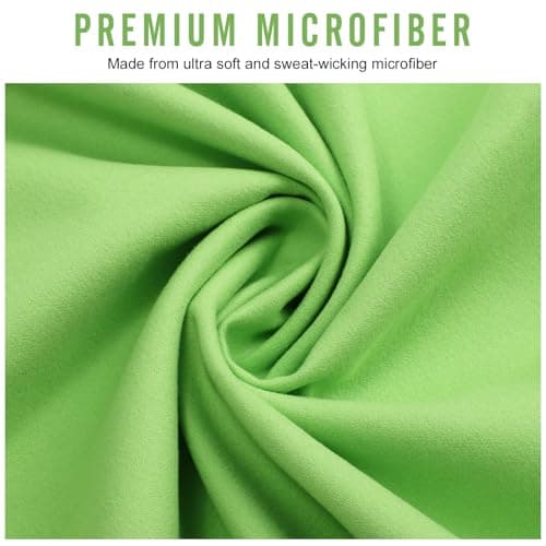 InfiniZer 2 Pack Microfiber Travel Sports Towel,Camping Towel Quick Dry Super Absorbent Ultra Compact Ultra Soft Lightweight,Suitable for Gym,Yoga,Trip,Beach, Shower, Backpacking,Pool (Green) — view 3