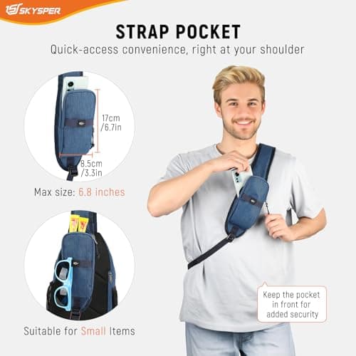 SKYSPER Sling Bag Anti Theft Crossbody Backpack RFID Lightweight Travel — view 5
