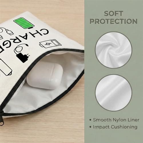 Velvia Canvas Travel Cable Organiser Bag with Soft Water Resistant Lining — view 3