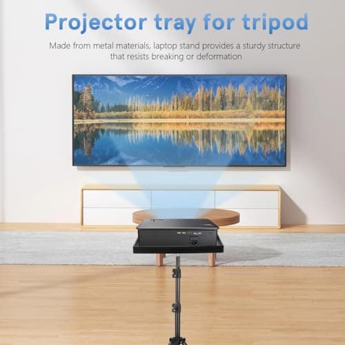 BESPORTBLE Adjustable Projector Stand Tripod with Anti-Slip Tray for Floor and Tabletop Use Portable Projector Holder for Home Cinema and Office Presentations Height Adjustable Shelf — view 2