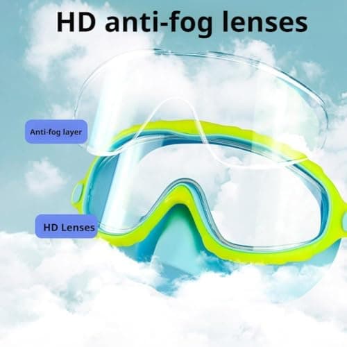 Kids Swimming Goggles with Nose Cover, HD Wide View Anti-Fog UV Protection Swim Goggles, No Leak Adjustable Clip on Swim Mask for Boys Girls Youth 4-16 — view 3