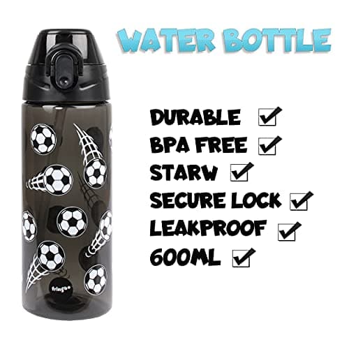 Fringoo 600ml Kids Water Bottle - Leakproof, Straw & Lock Lid - 14 Designs — view 2