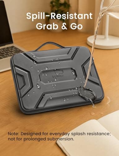 DOMISO 15.6 inch Laptop Sleeve with Handle Shockproof Waterproof EVA Protective Case for 16" MacBook Pro/Max M2 M1 2019-2023,15"-16" HP Dell Asus Laptop,Dell XPS 15, Dark Grey — view 3