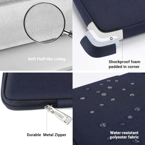 TECOOL 13.3 Inch Laptop Sleeve Protective Case with Handle and Pockets — view 6