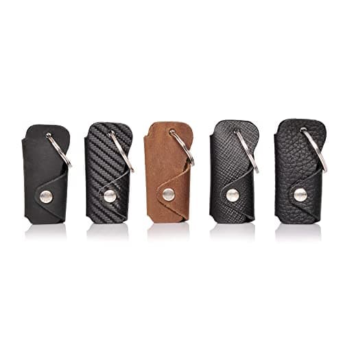 DONBOLSO Key Organizer Colt I Compact Keychain with Shopping Trolley Token and Bottle Opener I Leather Keyring holds 1-6 Keys I Carbon Fibre — view 3