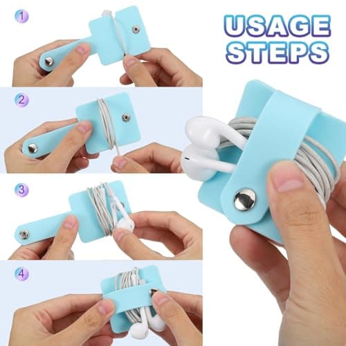 sourcing map 2pcs Earbuds Holder Case, Earphone Wrap Headphone Case — view 4