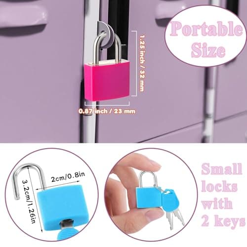 8 Pieces Luggage Locks Suitcase Padlocks Suitcase Locks with Keys Mini Brass Padlock Set for Travel Gym Locker Bags Holiday Cases — view 2