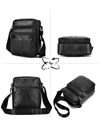 Realmark Men's Leather Shoulder Bags Genuine Leather Cross Body Bag Messenger Business Handbags Small Side Satchel Crossbody Bag — view 5