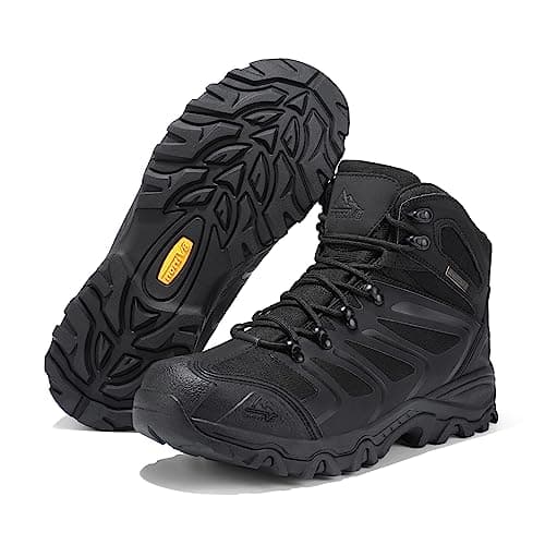NORTIV 8 Men's Waterproof Hiking Boots,All Black,10 — view 4