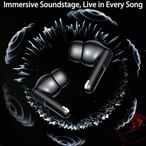 Wireless Earbuds, Bluetooth 5.4 In Ear Headphones 6 Mic ENC Noise Cancelling Clear Calls Stereo Deep Bass Ear Buds 48H Playtime Earphones LED Power Display IPX7 Waterproof for Android iOS Bright — view 2