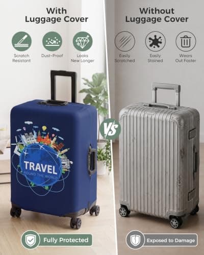 Youth Union Suitcase Covers Protective Case Travel Luggage Cover Washable Elastic Cover for Baggage Fits 18-32 Inches Luggage for Business Trip Daily Using — view 5