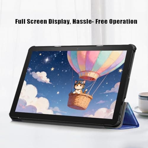 Slim Lightweight Stand Case for 10 inch Tablets, TOKILO Trifold Stand Hard Back Shell Smart Cover with Auto Wake/Sleep, Un Fit for LG10 Tablet, Galaxy — view 4