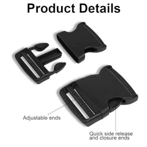 AUAUY Plastic Buckles Clips 51mm(4 Pcs), Adjustable Side Release Buckles — view 4