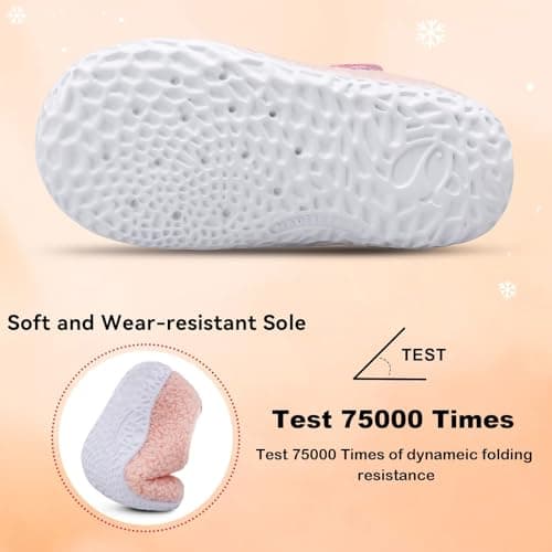 JIASUQI Toddler Slippers Kid Warm House Shoes Boys Girls Fuzzy House Slippers for Indoor Outdoor(Pink 142,UK Size 5.5-6) — view 6