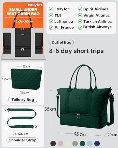 HOTOR Travel Bags for Women - Large Carry on Luggage Weekend Bag Foldable — view 4