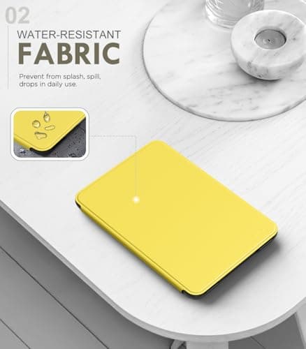 MoKo Case for 6" Amazon Kindle Basic 11th Gen 2024/2022, Light Yellow — view 3