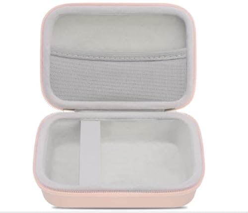 Elonbo Camera Carrying Case Compatible with Fujifilm Instax Mini EVO Instant Camera, Camera Lens Cover Photo Printer Travel Protective Storage Holder, Mesh Pocket Fits Film Charger SD Card, Rose Gold