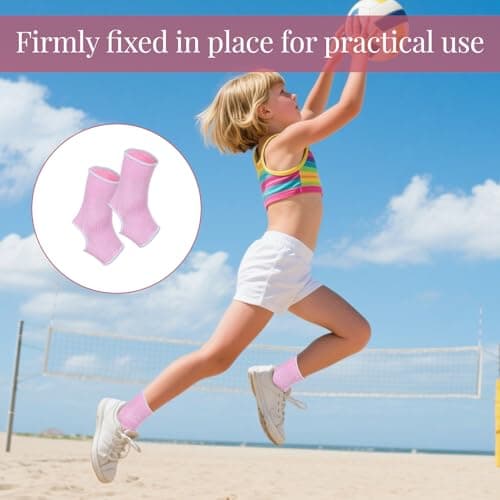 Miiqxx 2 Pair Pink Kids Ankle Support for Ligament Damage,Ankle Support for Sprained AnkleSupport Kids,Ankle Braces Socks Stabilizes Joints & Prevents Sprains — view 4