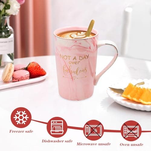 HUISHENG Birthday Gifts for Women, Valentines Gifts for Her, Mothers Day Gifts for Mum, Christmas Graduation Presents, Not a Day Over Fabulous Gift Sets, Coffee Mug for Wife Grandma Teacher Friend — view 3