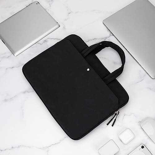 jooeer 13 Inch Laptop Sleeve Case Compatible with MacBook Air Pro M2 M1 13" Chromebook Notebook 13.3", Protective Waterproof Computer Carrying Bag Slim Padded Cover with Handle Pocket, Black — view 3