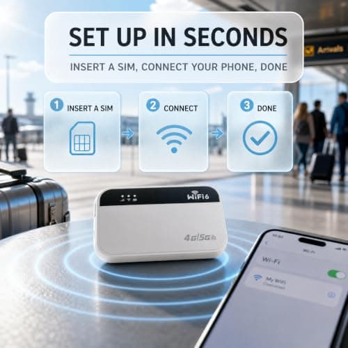5G Mobile Hotspot WiFi 6, Portable Router with SIM Slot, Pocket WiFi — view 6