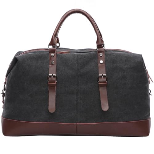 Canvas Duffle Bag 40-50L Large Capacity Travel Bag, Gym Duffle Bag Multi-Functional Shoulder, Hand, and Crossbody Carry Weekend Bag for Men and Women — view 3