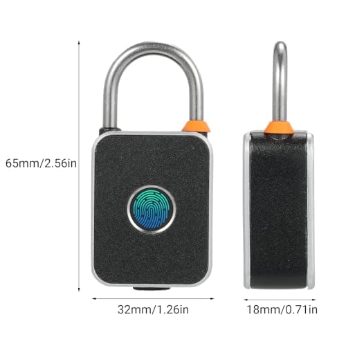Fingerprint Padlock with APP Unlock Locker Lock Smart Padlock with Keyless Biometric Waterproof USB Charging for Gym Luggage Bags Bicycles Backpacks Fence — view 4