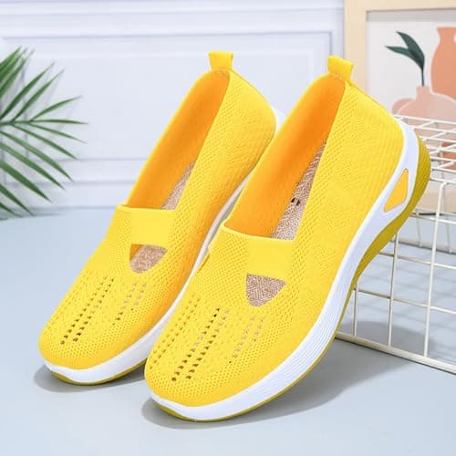 Women Orthopedic Walking Shoes, Lightweight Closed Toe Summer Sneaker, Casual Soft Sole Breathable Shoes, Slip On Arch Support Trainers, Mesh Up Athletic Shoes — view 6