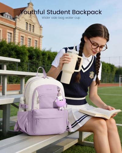 LOVEVOOK 15.6 Inch Laptop Backpack for Women, Waterproof School Work Bag — view 2