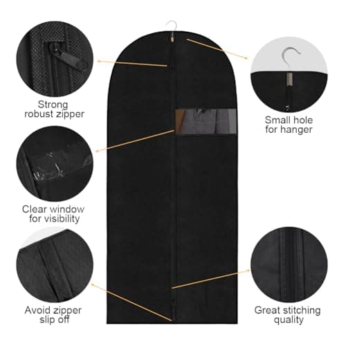Vicloon Garment Bags, 2PCS Clothes Cover Bags Set Waterproof Dustproof With Zipper, Long Garment Bag Dress Covers Breathable Suit Protector for Clothes/Shirts/Gowns/Dresses 60 * 120cm — view 3
