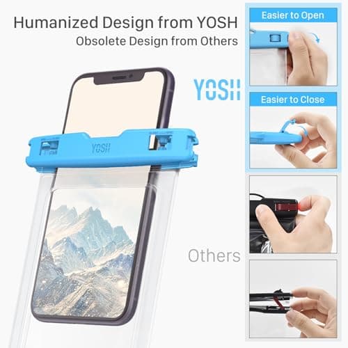 YOSH IPX8 Waterproof Phone Case 2 Pack, Fits Up to 7.0", Blue & Pink — view 3