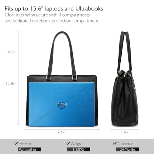 LOVEVOOK Laptop Bags for Women Tote Bag 15.6 Inch, Ladies Handbags Work Bag — view 6