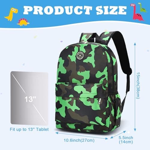 Aucuu Kids Backpack, Camouflage School Backpack, Boys Girls Toddler Primary School Bag, Waterproof Nylon Rucksack, Casual Daypack, Book Bag for Campus Outdoor Travel Sports — view 2