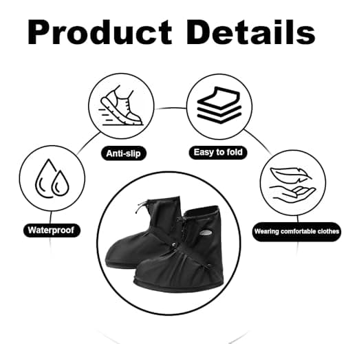 FEIHS 1 Pairs Slip Resistant Shoe Cover,for commuting in the rain — view 3