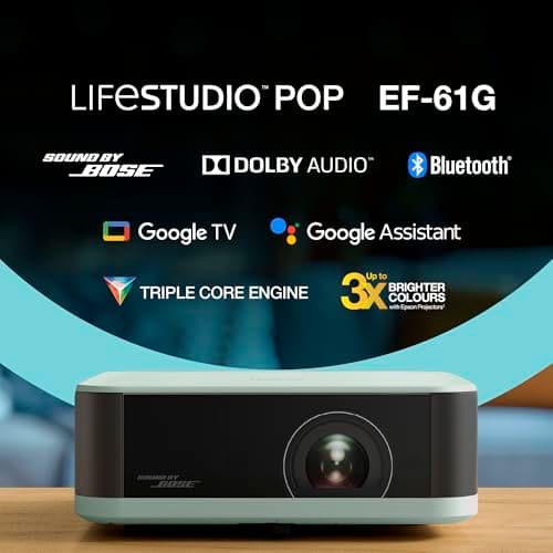 Epson Lifestudio Pop EF-61G Ice Green, Portable Smart Projector, Sound by Bose, Google TV, Full HD, Indoor/Outdoor Use, 5-year warranty* — view 5