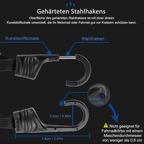 Aibeli Motorcycle Luggage Straps, Bike Rack Straps, Expander with Hooks — view 5