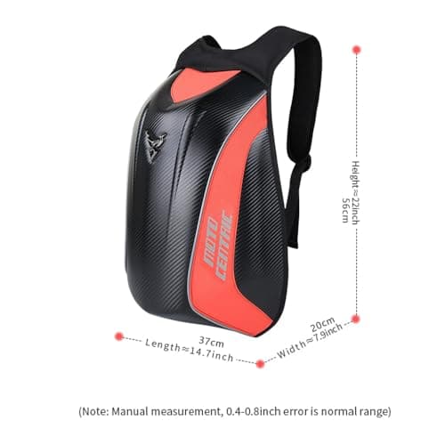 mjmoto Motorcycle Backpack Waterproof Carbon Fiber Rider Backpack Hard Shell Reflective Motorcycle Travel Bag, blackone, M, Cycling, Hiking, Camping, Climbing, Travel, Fishing — view 4